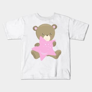 Cute Bear, Little Bear, Baby Bear, Bear With Star Kids T-Shirt